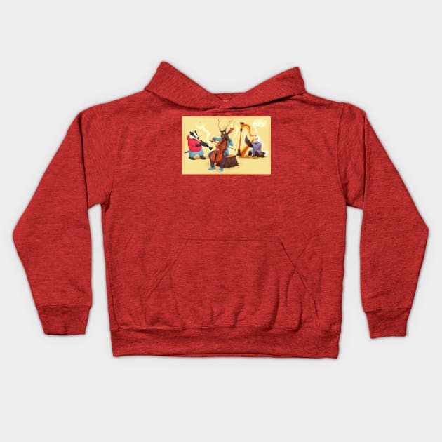 Animals Music Kids Hoodie by ddraw